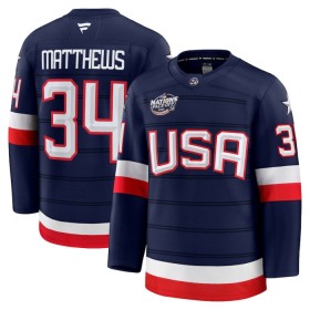 Maillot de Hockey États-Unis 4 Nations Face Off 2025 Fanatics Premium Auston Matthews Navy - Homme